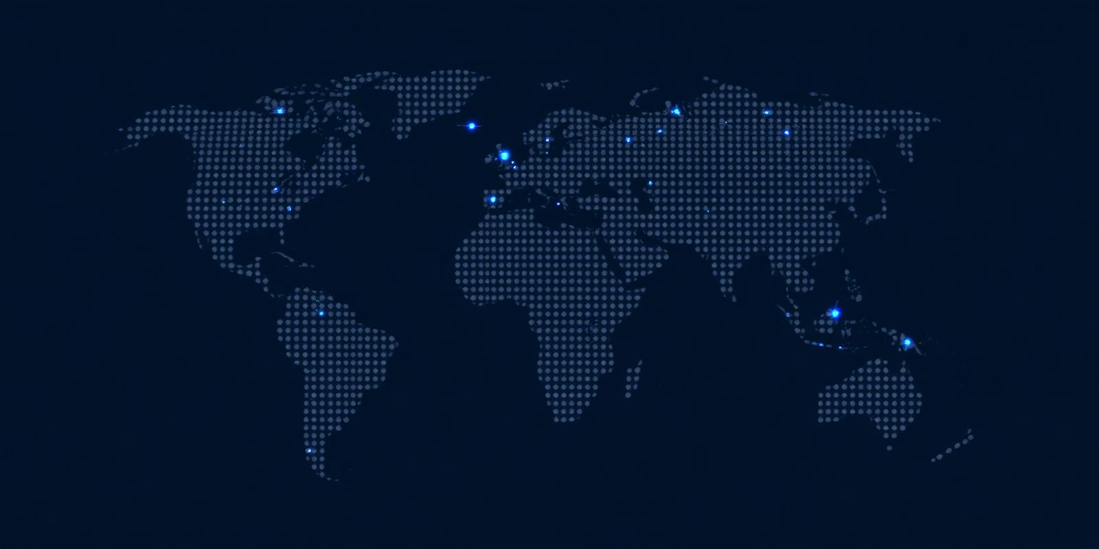World map highlighting regions Eva Global Learnings welcomes students from